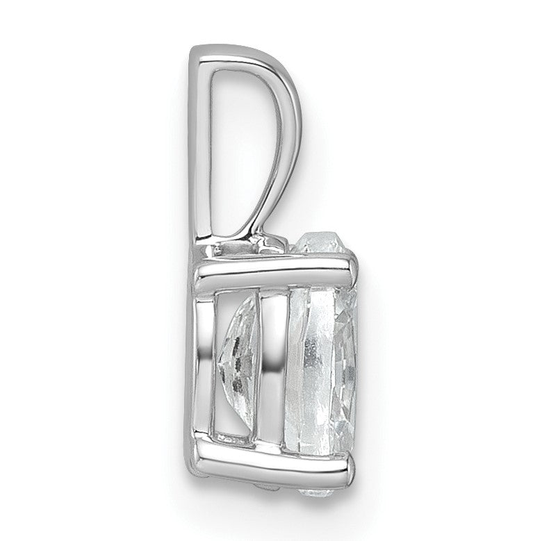14K Weißgold 0,75 ct. Zertifizierter Laborgezüchteter Diamant VS/SI+ G+ Oval Vierkrappenanhänger