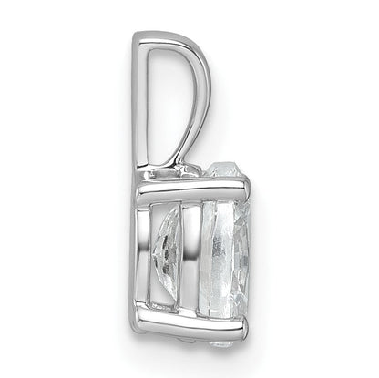 14K Weißgold 0,75 ct. Zertifizierter Laborgezüchteter Diamant VS/SI+ G+ Oval Vierkrappenanhänger