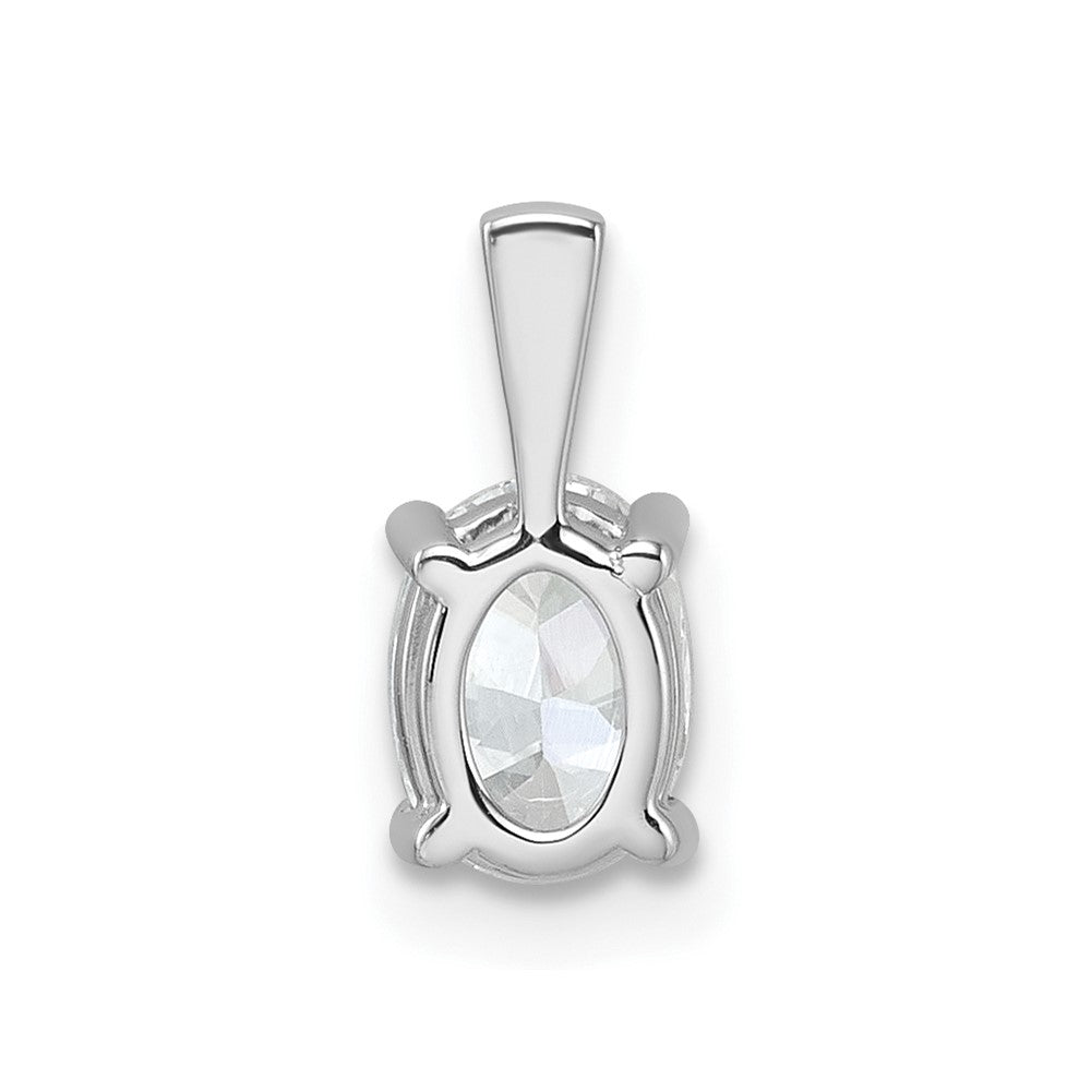 14K Weißgold Anhänger mit 0,75 ct. Laborgezüchtetem Ovalem Diamant VS/SI+ G+ in Kompletter Vier-Krappen-Fassung