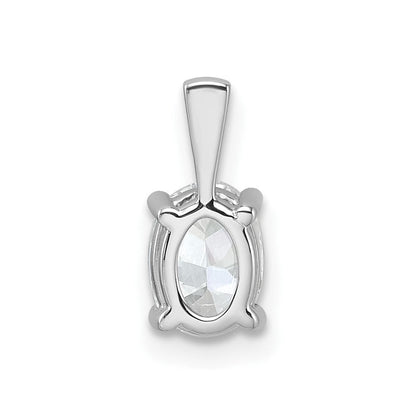 14K Weißgold Anhänger mit 0,75 ct. Laborgezüchtetem Ovalem Diamant VS/SI+ G+ in Kompletter Vier-Krappen-Fassung