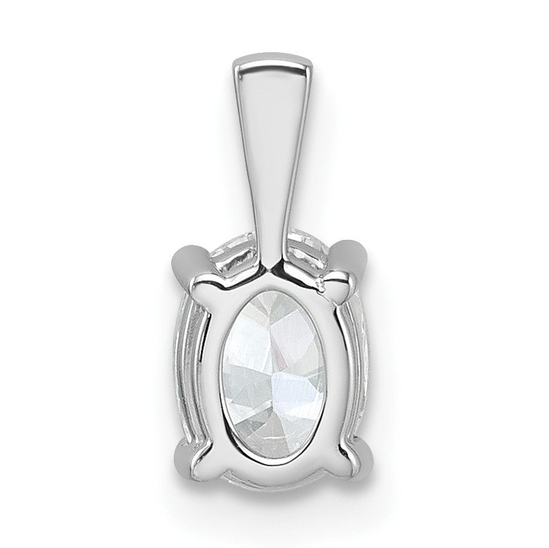 14K Weißgold 0,75 ct. Zertifizierter Laborgezüchteter Diamant VS/SI+ G+ Oval Vierkrappenanhänger