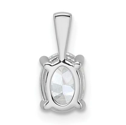 14K Weißgold 0,75 ct. Zertifizierter Laborgezüchteter Diamant VS/SI+ G+ Oval Vierkrappenanhänger