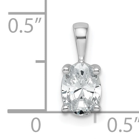 14K Weißgold 0,75 ct. Zertifizierter Laborgezüchteter Diamant VS/SI+ G+ Oval Vierkrappenanhänger