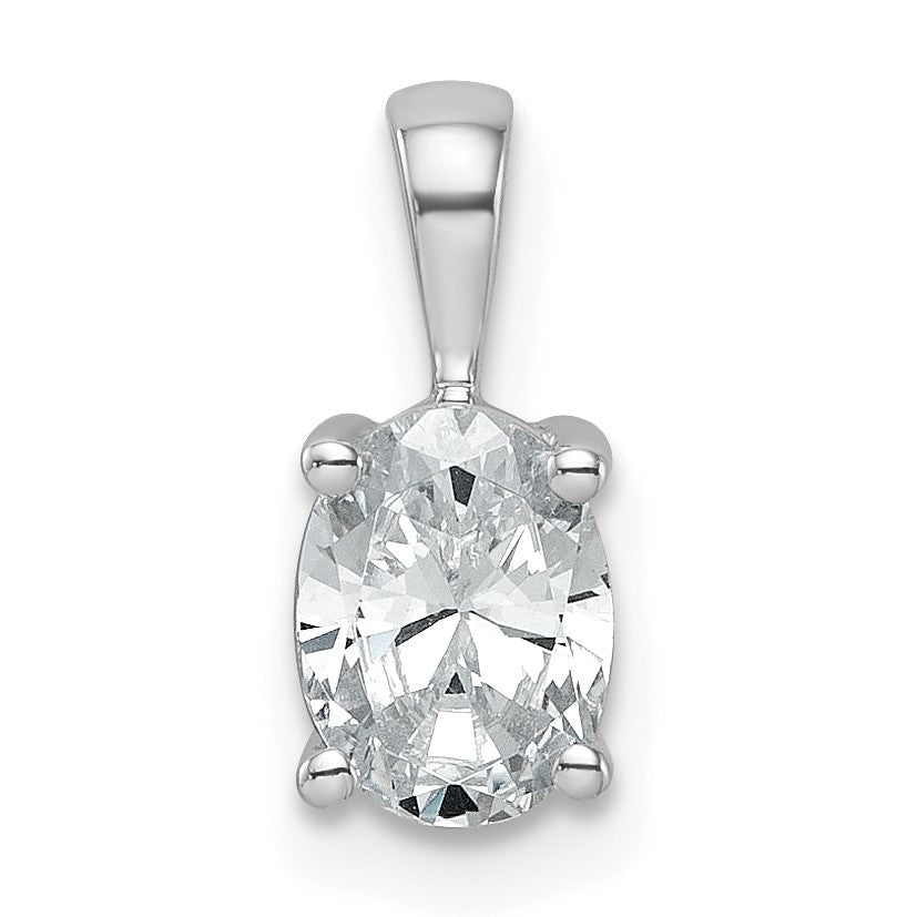 14K Weißgold 0,75 ct. Zertifizierter Laborgezüchteter Diamant VS/SI+ G+ Oval Vierkrappenanhänger