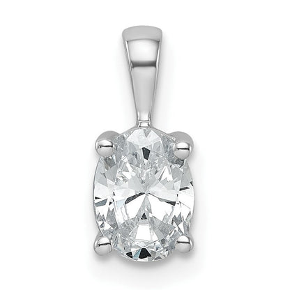 14K Weißgold 0,75 ct. Zertifizierter Laborgezüchteter Diamant VS/SI+ G+ Oval Vierkrappenanhänger