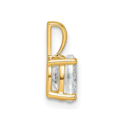 14K Gelbgold 0,75 ct. Laborgezüchteter Diamant VS/SI+ G+ Ovaler Vierkrappen-Anhänger