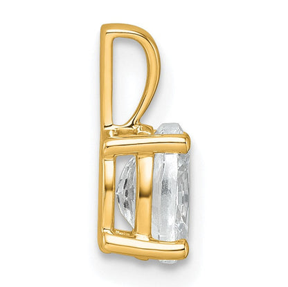 14K Gelbgold 0,75 ct. Zertifizierter Laborgezüchteter Diamant VS/SI+ G+ Ovaler Anhänger mit Vier-Krappen-Fassung