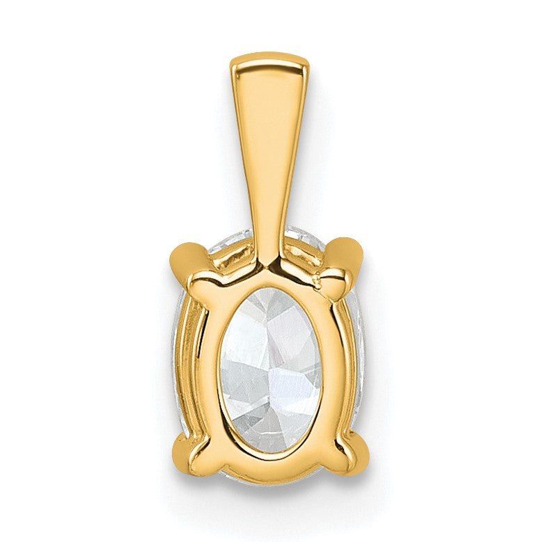 14K Gelbgold 0,75 ct. Zertifizierter Laborgezüchteter Diamant VS/SI+ G+ Ovaler Anhänger mit Vier-Krappen-Fassung