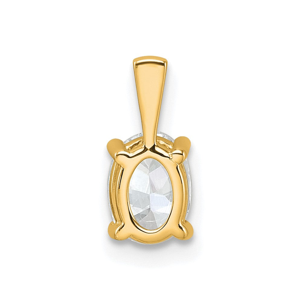 14K Gelbgold 0,75 ct. Zertifizierter Laborgezüchteter Diamant VS/SI+ G+ Ovaler Anhänger mit Vier-Krappen-Fassung