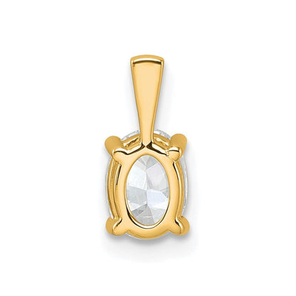 14K Gelbgold 0,75 ct. Zertifizierter Laborgezüchteter Diamant VS/SI+ G+ Ovaler Anhänger mit Vier-Krappen-Fassung