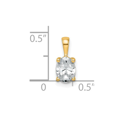 14K Gelbgold 0,75 ct. Laborgezüchteter Diamant VS/SI+ G+ Ovaler Vierkrappen-Anhänger