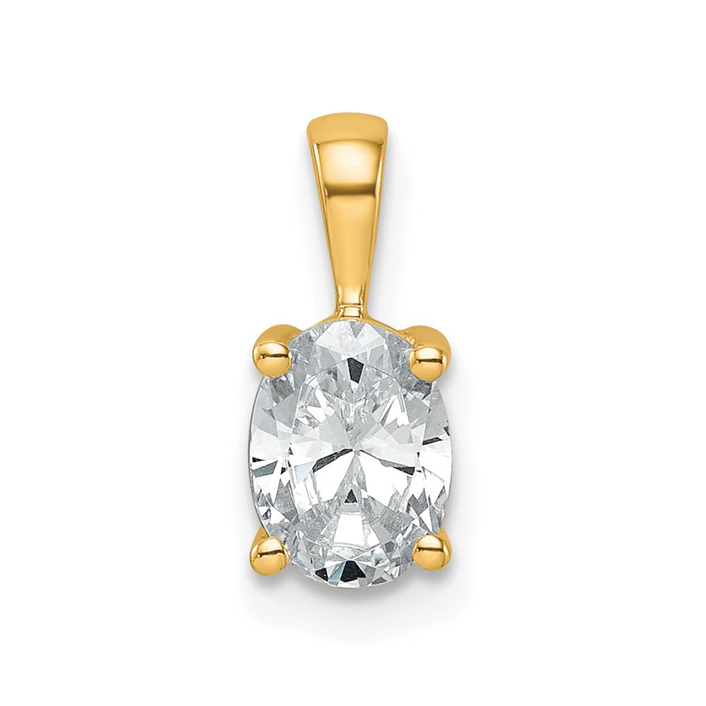 14K Gelbgold 0,75 ct. Laborgezüchteter Diamant VS/SI+ G+ Ovaler Vierkrappen-Anhänger