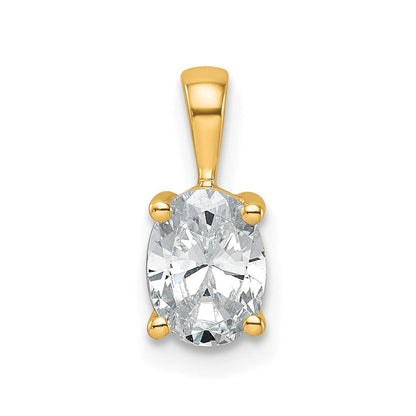 14K Gelbgold 0,75 ct. Laborgezüchteter Diamant VS/SI+ G+ Ovaler Vierkrappen-Anhänger