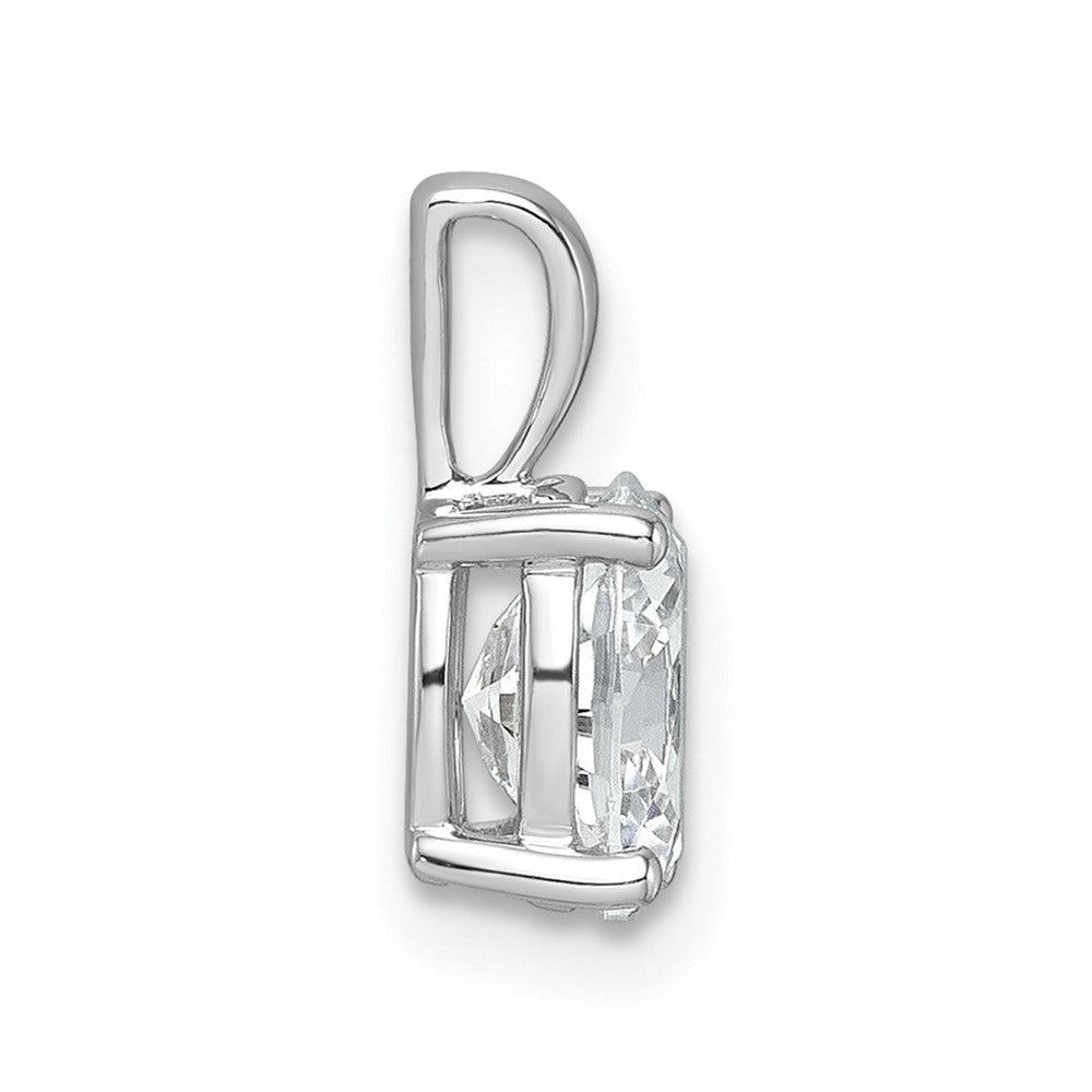14 K Weißgold Anhänger mit 1 ct. im Labor gezüchtetem Diamant VS/SI+ G+ im Ovalschliff, komplett mit Vier-Krappen-Fassung