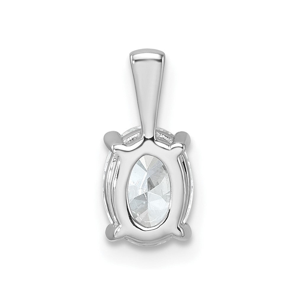 14 K Weißgold Anhänger mit 1 ct. im Labor gezüchtetem Diamant VS/SI+ G+ im Ovalschliff, komplett mit Vier-Krappen-Fassung