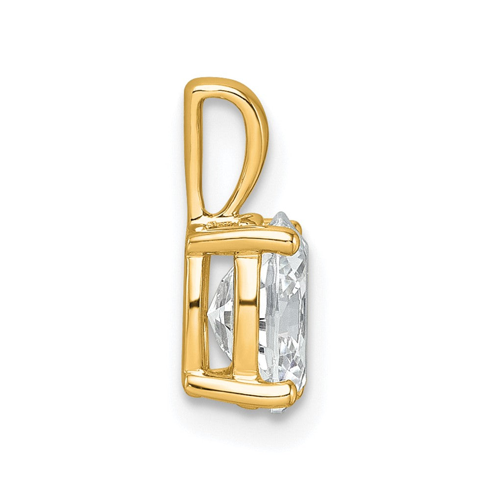14K Gelbgold Anhänger mit 1 ct. zertifiziertem, im Labor gezüchtetem Diamanten VS/SI+ G+ im Ovalschliff, Vier-Krappen-Fassung