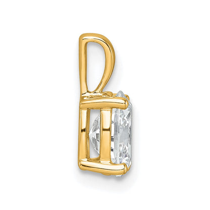 14K Gelbgold Anhänger mit 1 ct. zertifiziertem, im Labor gezüchtetem Diamanten VS/SI+ G+ im Ovalschliff, Vier-Krappen-Fassung