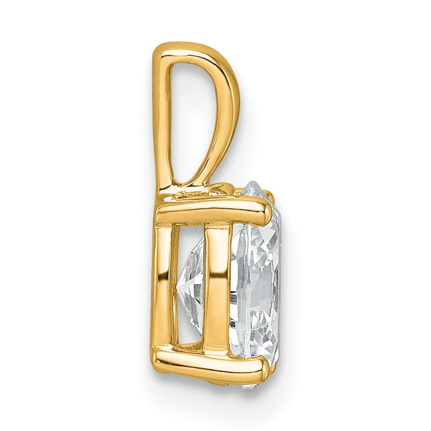 14K Gelbgold 1 ct. Laborgezüchteter Diamant VS/SI+ G+ Oval-Vierkrappen-Anhänger