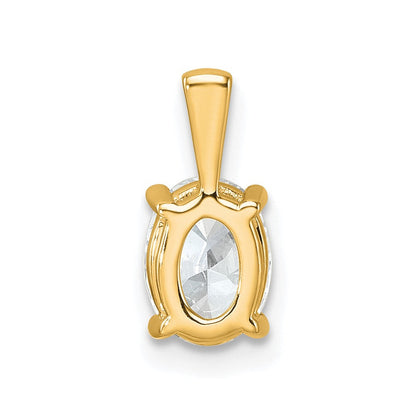 14K Gelbgold 1 ct. Laborgezüchteter Diamant VS/SI+ G+ Oval-Vierkrappen-Anhänger