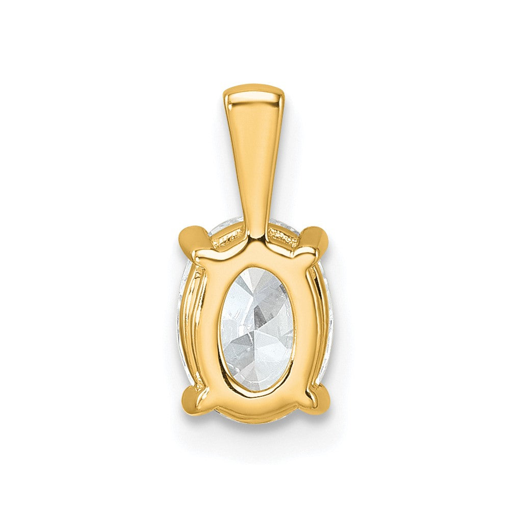 14K Gelbgold Anhänger mit 1 ct. zertifiziertem, im Labor gezüchtetem Diamanten VS/SI+ G+ im Ovalschliff, Vier-Krappen-Fassung