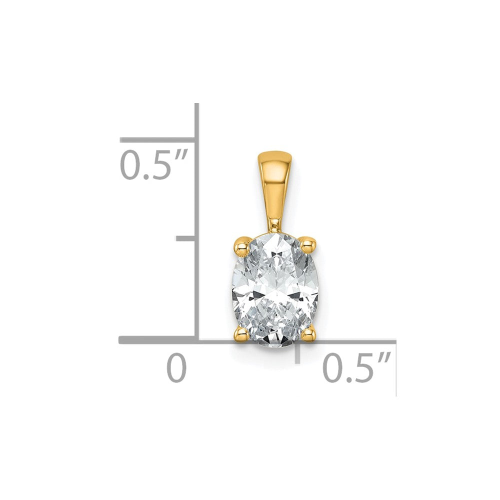 14K Gelbgold 1 ct. Laborgezüchteter Diamant VS/SI+ G+ Oval-Vierkrappen-Anhänger