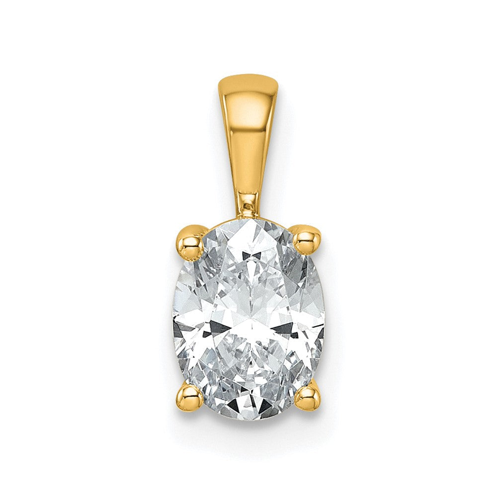 14K Gelbgold 1 ct. Laborgezüchteter Diamant VS/SI+ G+ Oval-Vierkrappen-Anhänger