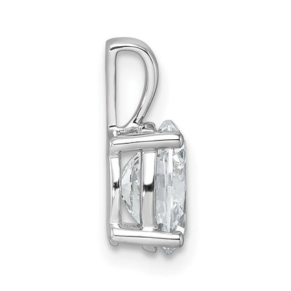 14K Weißgold Anhänger mit 1,5 ct. Labor-Diamant VS/SI+ G+ im Ovalschliff, komplette Vierkrappenfassung