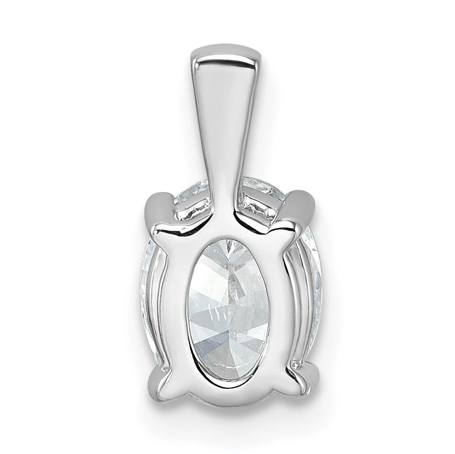 14K Weißgold 1,5 ct. Zertifizierter Laborgezüchteter Diamant VS/SI+ G+ Oval Vierkrappen-Anhänger