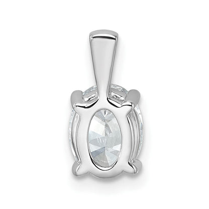 14K Weißgold 1,5 ct. Zertifizierter Laborgezüchteter Diamant VS/SI+ G+ Oval Vierkrappen-Anhänger