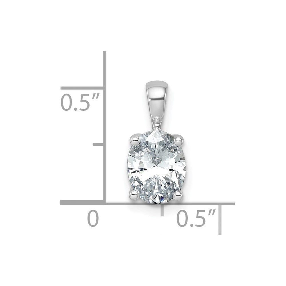 14K Weißgold Anhänger mit 1,5 ct. Labor-Diamant VS/SI+ G+ im Ovalschliff, komplette Vierkrappenfassung