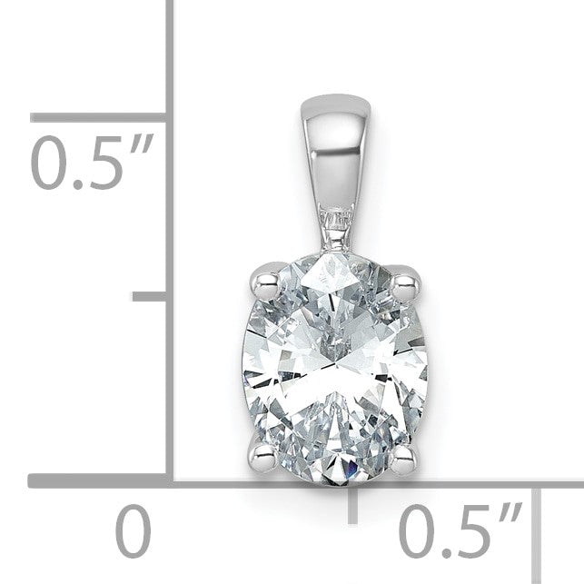14K Weißgold 1,5 ct. Zertifizierter Laborgezüchteter Diamant VS/SI+ G+ Oval Vierkrappen-Anhänger