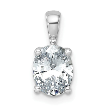 14K Weißgold 1,5 ct. Zertifizierter Laborgezüchteter Diamant VS/SI+ G+ Oval Vierkrappen-Anhänger
