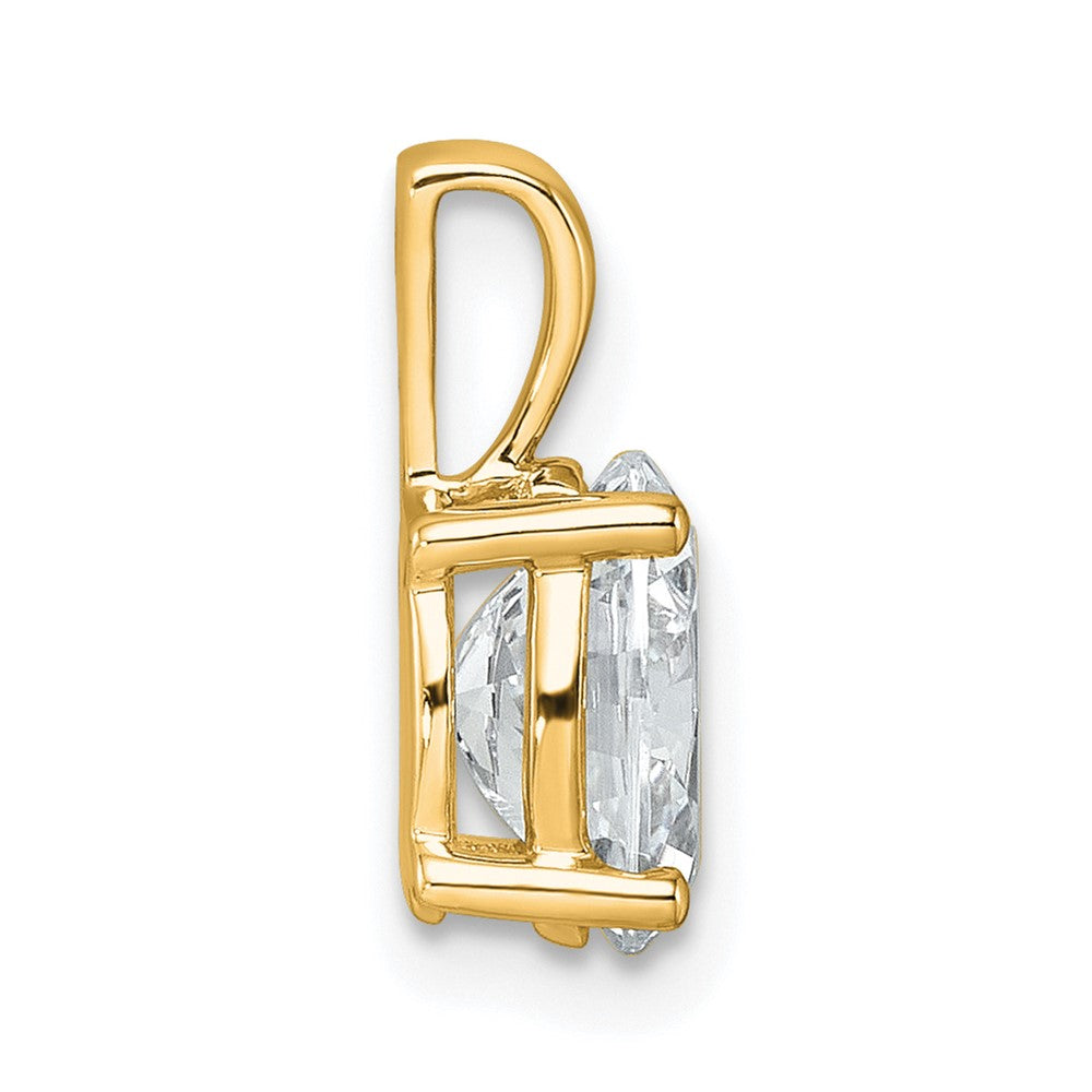 14K Gelbgold Anhänger mit 1,5 ct. im Labor gezüchtetem Diamant VS/SI+ G+, oval, komplett mit Vierfach-Krappenfassung
