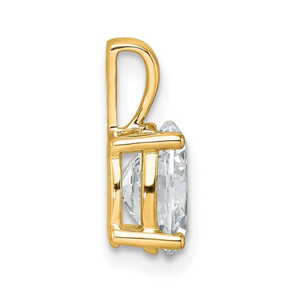 14K Gelbgold 1,5 ct. Zertifizierter Im Labor Gezüchteter Diamant VS/SI+ G+ Ovaler Vierkrappen-Anhänger