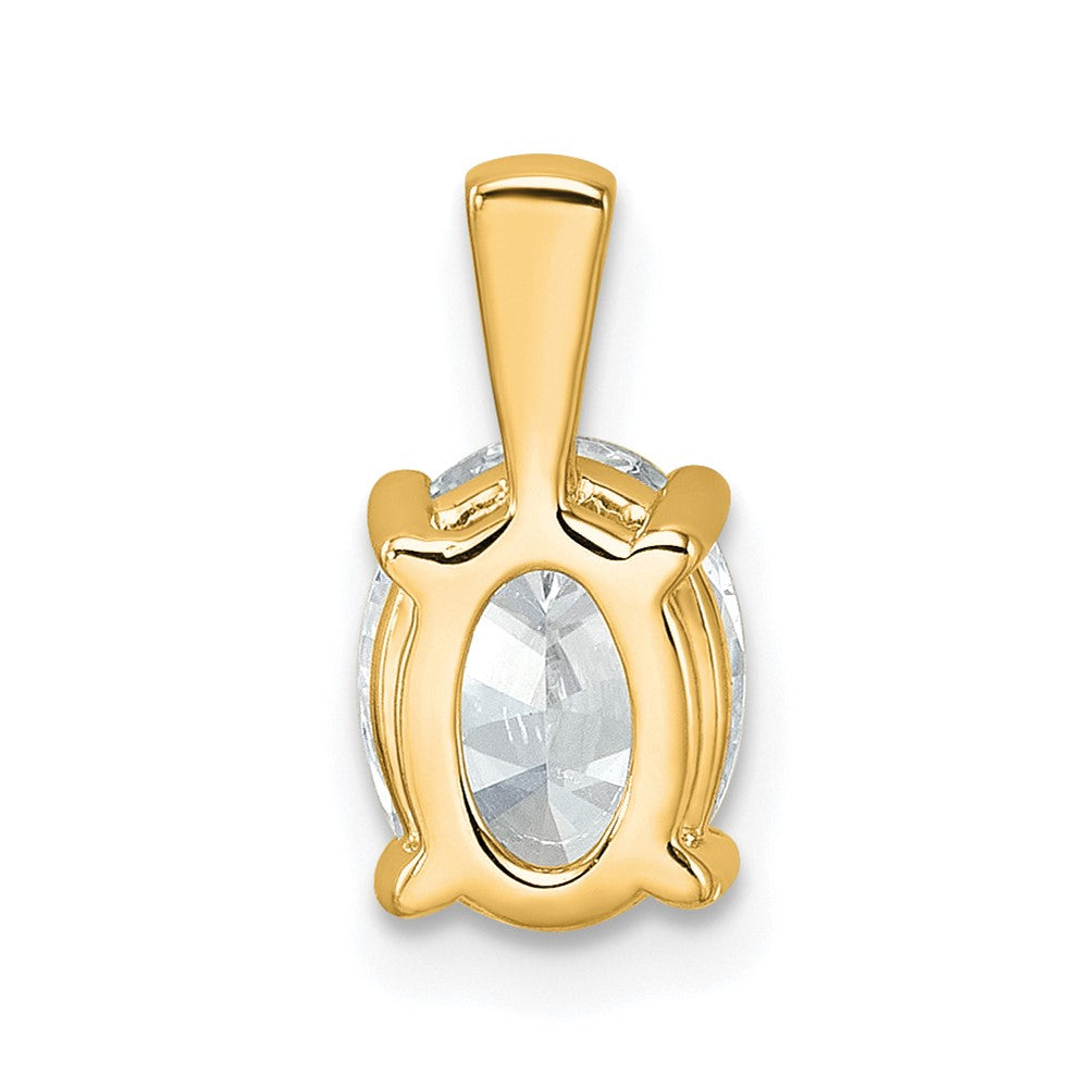 14K Gelbgold Anhänger mit 1,5 ct. im Labor gezüchtetem Diamant VS/SI+ G+, oval, komplett mit Vierfach-Krappenfassung