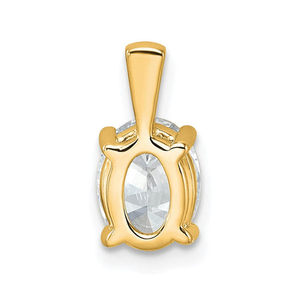 14K Gelbgold Anhänger mit 1,5 ct. im Labor gezüchtetem Diamant VS/SI+ G+, oval, komplett mit Vierfach-Krappenfassung