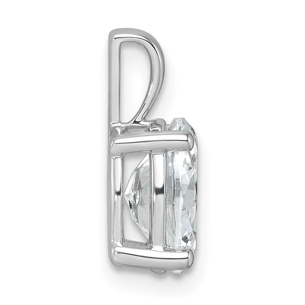 14K Weißgold Anhänger mit 2 ct. im Labor gezüchtetem Diamant VS/SI+ G+ Oval mit Vierkrappenfassung