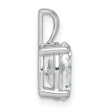 14 K Weißgold Anhänger mit 2 ct. zertifiziertem, im Labor gezüchtetem Diamant, VS/SI+ G+, oval, vierzackige Fassung