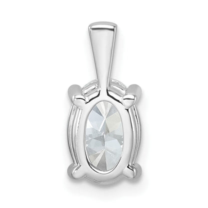 14K Weißgold Anhänger mit 2 ct. im Labor gezüchtetem Diamant VS/SI+ G+ Oval mit Vierkrappenfassung