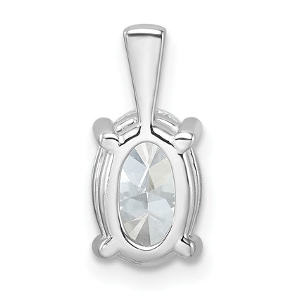 14 K Weißgold Anhänger mit 2 ct. zertifiziertem, im Labor gezüchtetem Diamant, VS/SI+ G+, oval, vierzackige Fassung