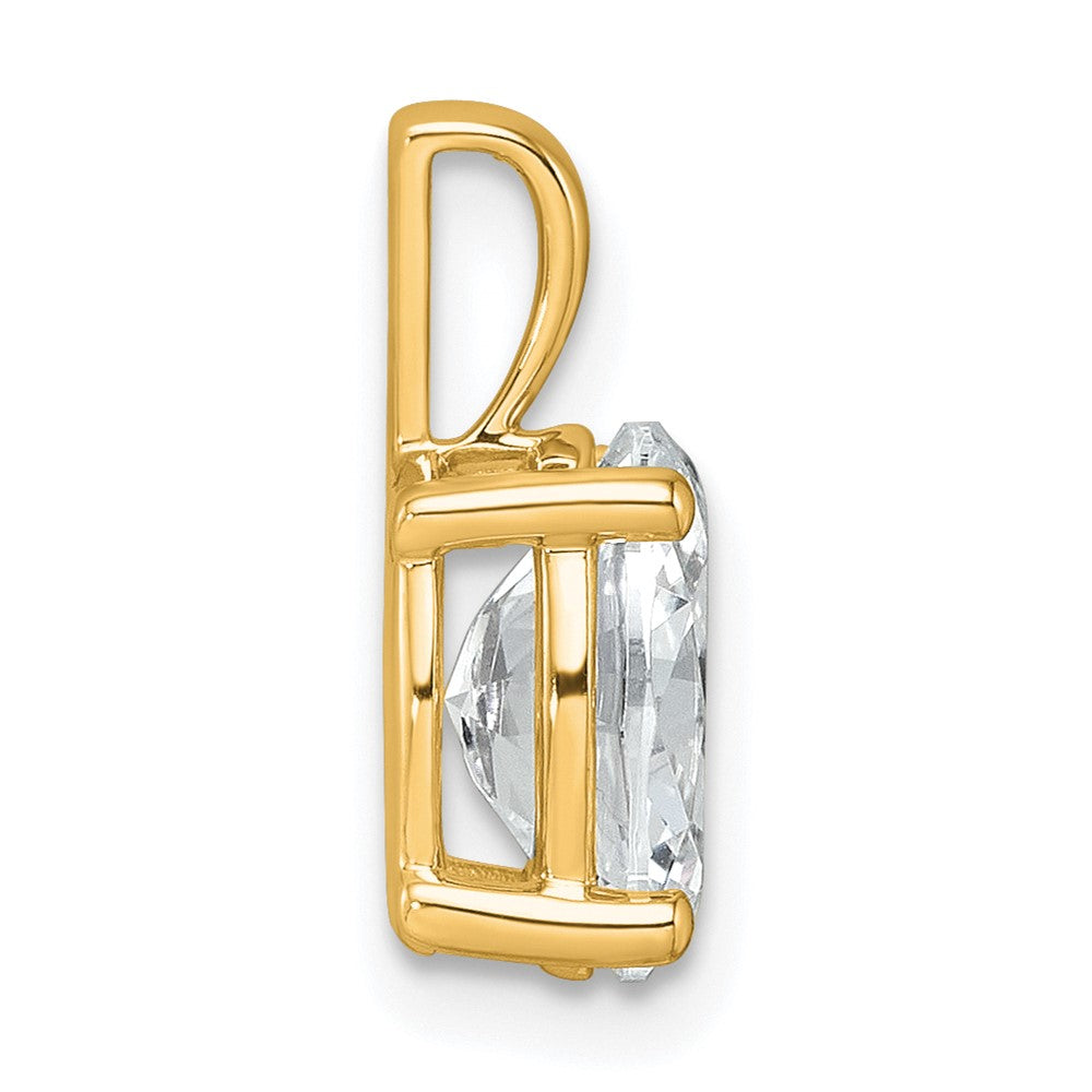 14K Gelbgold Anhänger mit 2 ct. zertifiziertem, laborgezüchtetem Diamant VS/SI+ G+, Oval, komplette Vier-Krappen-Fassung