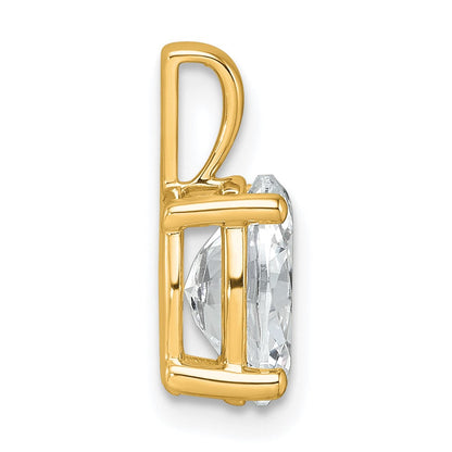 14K Gelbgold Anhänger mit 2 ct. zertifiziertem, laborgezüchtetem Diamant VS/SI+ G+, Oval, komplette Vier-Krappen-Fassung