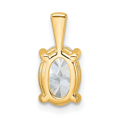 14K Gelbgold Anhänger mit 2 ct. zertifiziertem, laborgezüchtetem Diamant VS/SI+ G+, Oval, komplette Vier-Krappen-Fassung