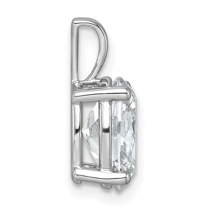 14K Weißgold 2,5 ct. Zertifizierter Laborgezüchteter Diamant VS/SI+ G+ Ovaler Vierkrappen-Anhänger