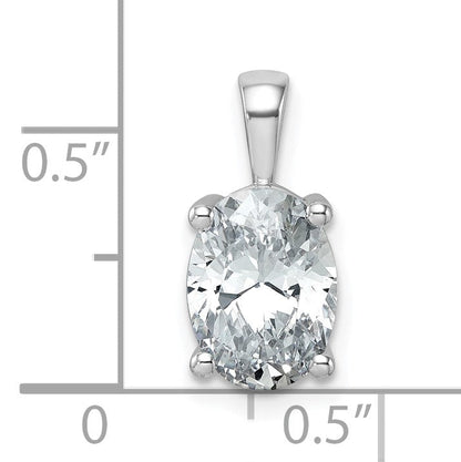 14K Weißgold 2,5 ct. Zertifizierter Laborgezüchteter Diamant VS/SI+ G+ Ovaler Vierkrappen-Anhänger