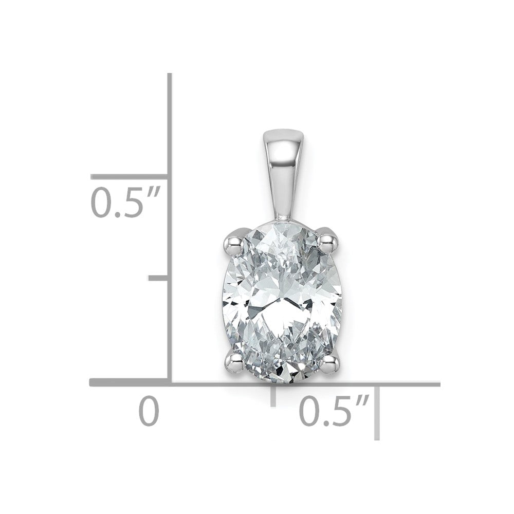 14K Weißgold 2,5 ct. Zertifizierter Laborgezüchteter Diamant VS/SI+ G+ Ovaler Vierkrappen-Anhänger