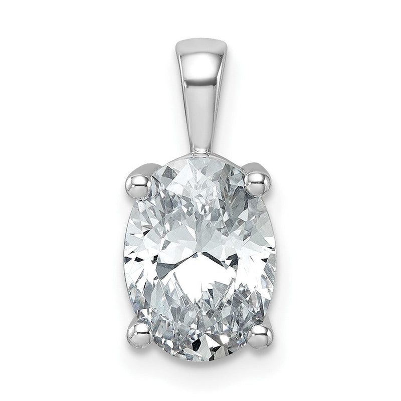 14K Weißgold Anhänger mit ovalem, im Labor gezüchtetem Diamant, 2,5 ct., VS/SI+ G+, in Vierkrappenfassung