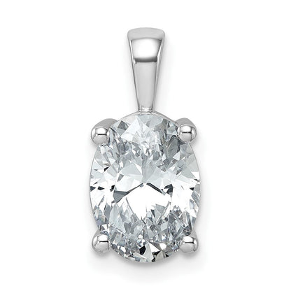 14K Weißgold 2,5 ct. Zertifizierter Laborgezüchteter Diamant VS/SI+ G+ Ovaler Vierkrappen-Anhänger