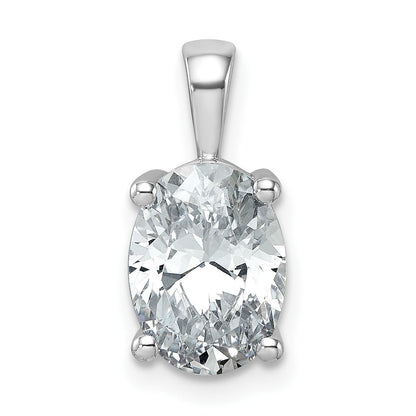 14K Weißgold 2,5 ct. Zertifizierter Laborgezüchteter Diamant VS/SI+ G+ Ovaler Vierkrappen-Anhänger