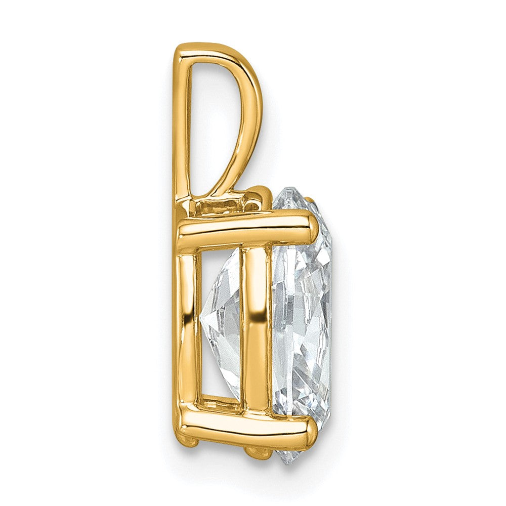14K Gelbgold 2,5 ct. Laborgezüchteter Diamant VS/SI+ G+ Ovaler Anhänger mit Vier-Krappen-Fassung